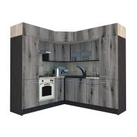 Bucatarie de Colt BIG GENA NEW DR. 210-230, Wenge / Decor K366